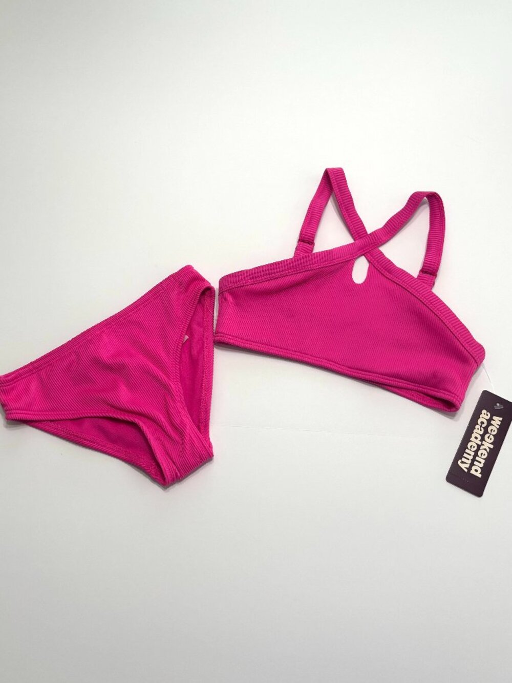 NWT Weekend Academy Girls Pink 2-Piece Swimsuit Size 6/7